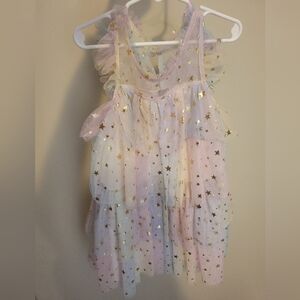 Pink And Violet Starry Pastel Kids Dress Euc